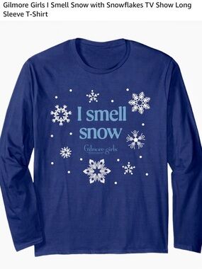 'I Smell Snow' Long Sleeve Tee - Navy Large